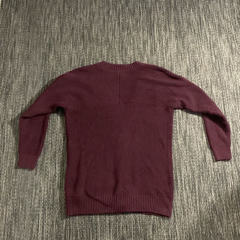 Athleta Oversized Chunky Knit Cardigan Burgundy Size XS - Picture 2 of 3